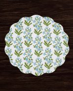 VIDA Blooms & Branches Reversible  Round Placemats Set of 4 Teal & Green - Image 4
