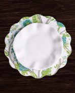 VIDA Blooms & Branches Reversible  Round Placemats Set of 4 Teal & Green - Image 5