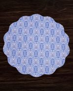 VIDA Blooms & Branches Reversible  Round Placemats Set of 4 Navy & Green - Image 3