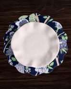 VIDA Blooms & Branches Reversible  Round Placemats Set of 4 Navy & Green - Image 5