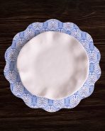 VIDA Blooms & Branches Reversible  Round Placemats Set of 4 Navy & Green - Image 6