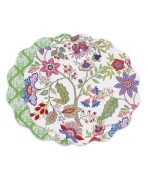 VIDA Blooms & Branches Reversible  Round Placemats Set of 4 Periwinkle & Peach - Image 2