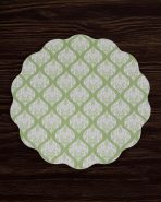 VIDA Blooms & Branches Reversible  Round Placemats Set of 4 Periwinkle & Peach - Image 4