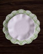 VIDA Blooms & Branches Reversible  Round Placemats Set of 4 Periwinkle & Peach - Image 6