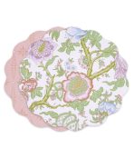 VIDA Blooms  & Branches Reversible  Round Placemats Set of 4 Pastel Pink & Blue - Image 2