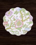 VIDA Blooms  & Branches Reversible  Round Placemats Set of 4 Pastel Pink & Blue - Image 4