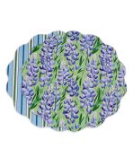 VIDA Bluebonnet & Stripes Reversible  Round Placemats Set of 4 Blue & Green - Image 2