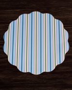 VIDA Bluebonnet & Stripes Reversible  Round Placemats Set of 4 Blue & Green - Image 3