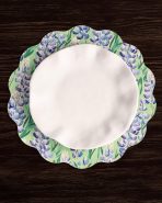 VIDA Bluebonnet & Stripes Reversible  Round Placemats Set of 4 Blue & Green - Image 6