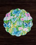 VIDA Butterfly Garden & Flowers Reversible  Round Placemats Set of 4 Pastel - Image 4