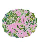 VIDA Hydrangeas & Daisies Reversible  Round Placemats Set of 4 Pink & Green - Image 2