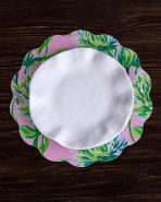 VIDA Hydrangeas & Daisies Reversible  Round Placemats Set of 4 Pink & Green - Image 6