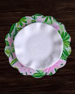 VIDA Hydrangeas & Daisies Reversible  Round Placemats Set of 4 Pink & Green - Image 5