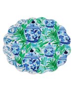 VIDA Ginger Jar & Butterflies Reversible  Round Placemats Set of 4 Blue & Green - Image 2