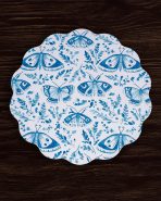 VIDA Ginger Jar & Butterflies Reversible  Round Placemats Set of 4 Blue & Green - Image 4