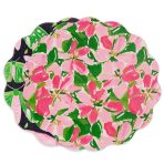 VIDA Butterflies & Flowers Reversible  Round Placemats Set of 4 (Pink & Green) - Image 2
