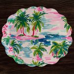 VIDA Palm Trees Reversible  Round Placemats Set of 4 (Multi)