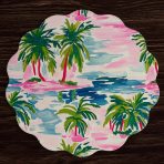 VIDA Palm Trees Reversible  Round Placemats Set of 4 (Multi) - Image 3