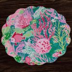 VIDA Coral Reef  Reversible  Round Placemats Set of 4 (Multi)