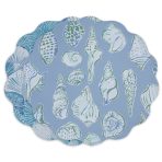 VIDA Shells & Scallops Reversible  Round Placemats Set of 4 (Blue & White) - Image 2