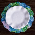 VIDA Pineapples & Palms Reversible  Round Placemats Set of 4 (Blue & Green) - Image 6