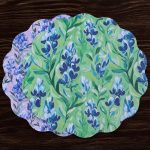 VIDA Bluebells & Flowers Reversible  Round Placemats Set of 4 (Pink & Green)