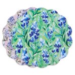 VIDA Bluebells & Flowers Reversible  Round Placemats Set of 4 (Pink & Green) - Image 2