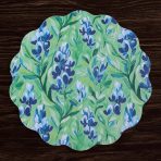 VIDA Bluebells & Flowers Reversible  Round Placemats Set of 4 (Pink & Green) - Image 3
