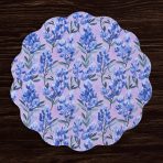 VIDA Bluebells & Flowers Reversible  Round Placemats Set of 4 (Pink & Green) - Image 4