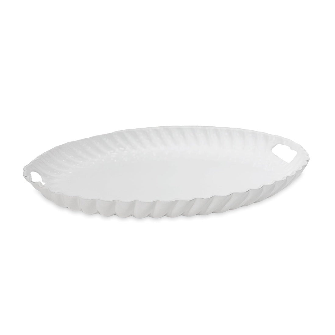 3165_1 VIDA Vienna Oval Tray with Handles White - Image 1