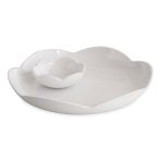 VIDA Amelia Round Platter with Mini Dip Bowl White - Image 2