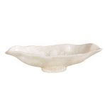 RESIN Alabaster Medium Oval Bowl White Swirl - Image 2