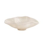 RESIN Alabaster Small Oval Bowl White Swirl - Image 2