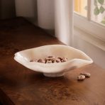 RESIN Alabaster Small Oval Bowl White Swirl - Image 4