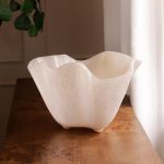 RESIN Alabaster Ice Bucket White Swirl