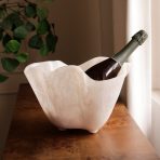 RESIN Alabaster Ice Bucket White Swirl - Image 3