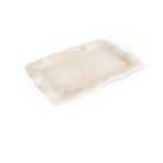 RESIN Alabaster Extra Large Rectangular Tray White Swirl - Image 2