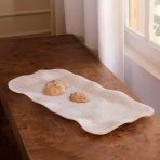 RESIN Alabaster Long Rectangle Tray White Swirl - Image 3