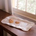 RESIN Alabaster Long Rectangle Tray White Swirl - Image 5