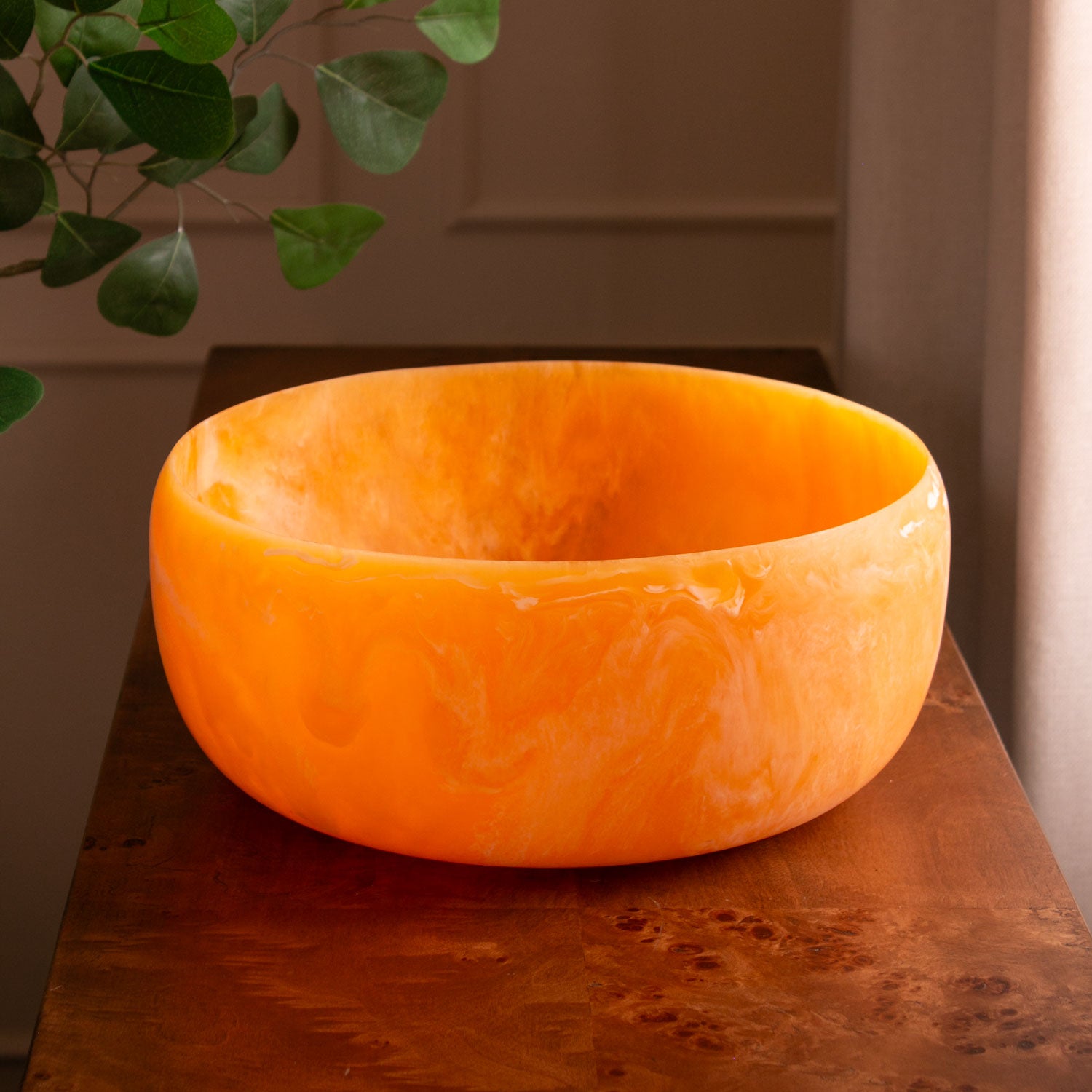 3212 RESIN Sorbet Large Round Bowl Tangerine - Image 1