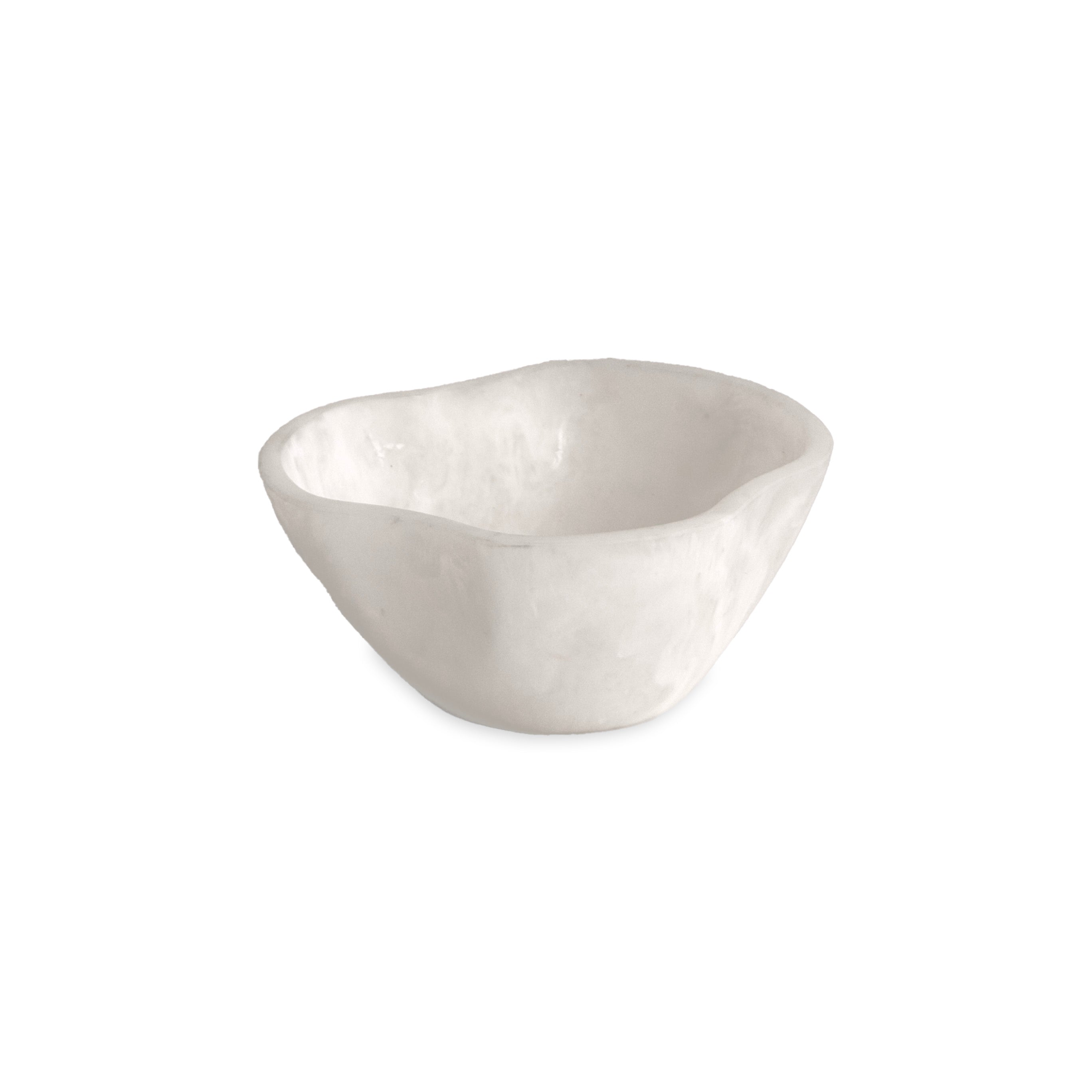 3213_1 RESIN Sorbet Mini Wavy Round Bowl Coconut - Image 1