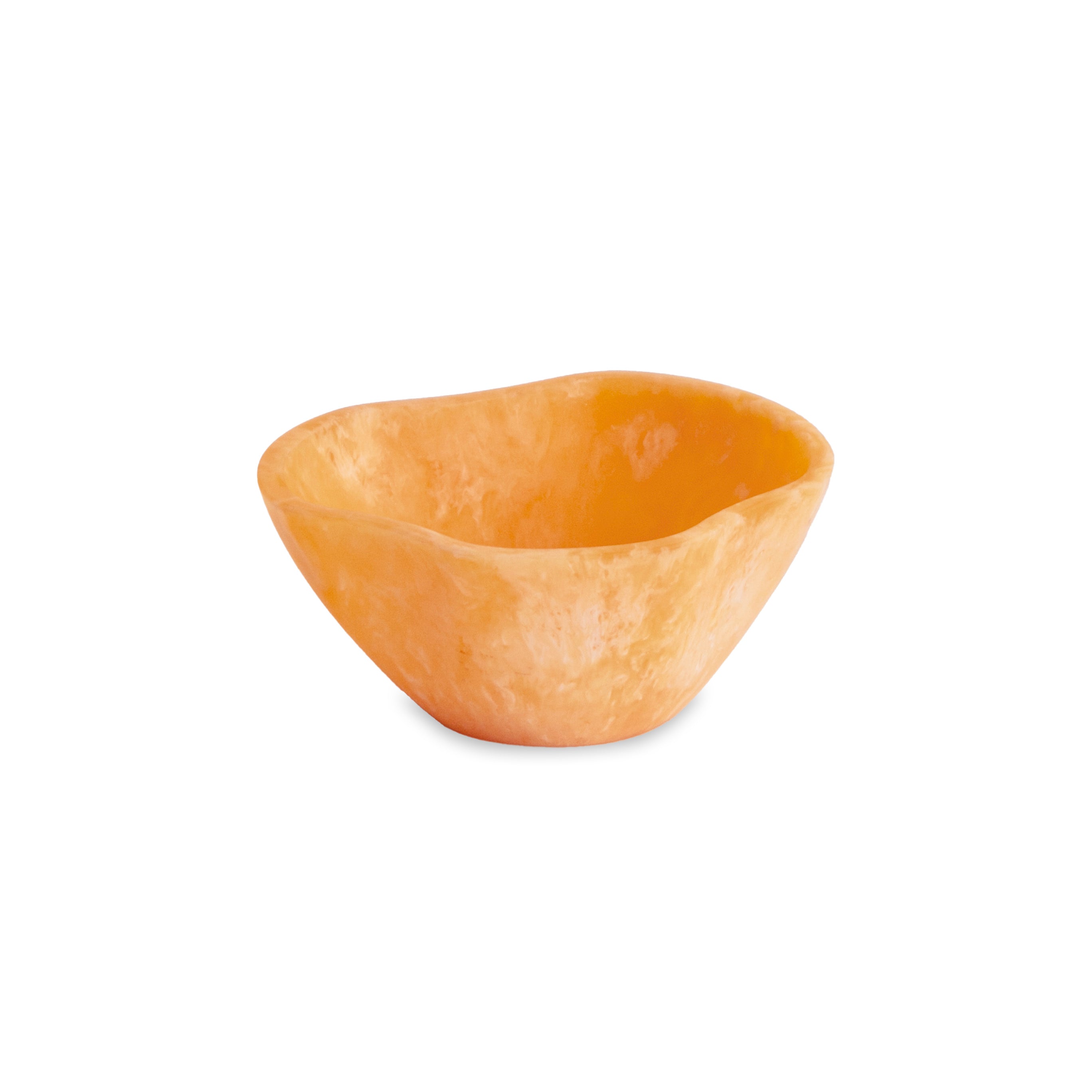 3216_1 RESIN Sorbet Mini Wavy Round Bowl Tangerine - Image 1