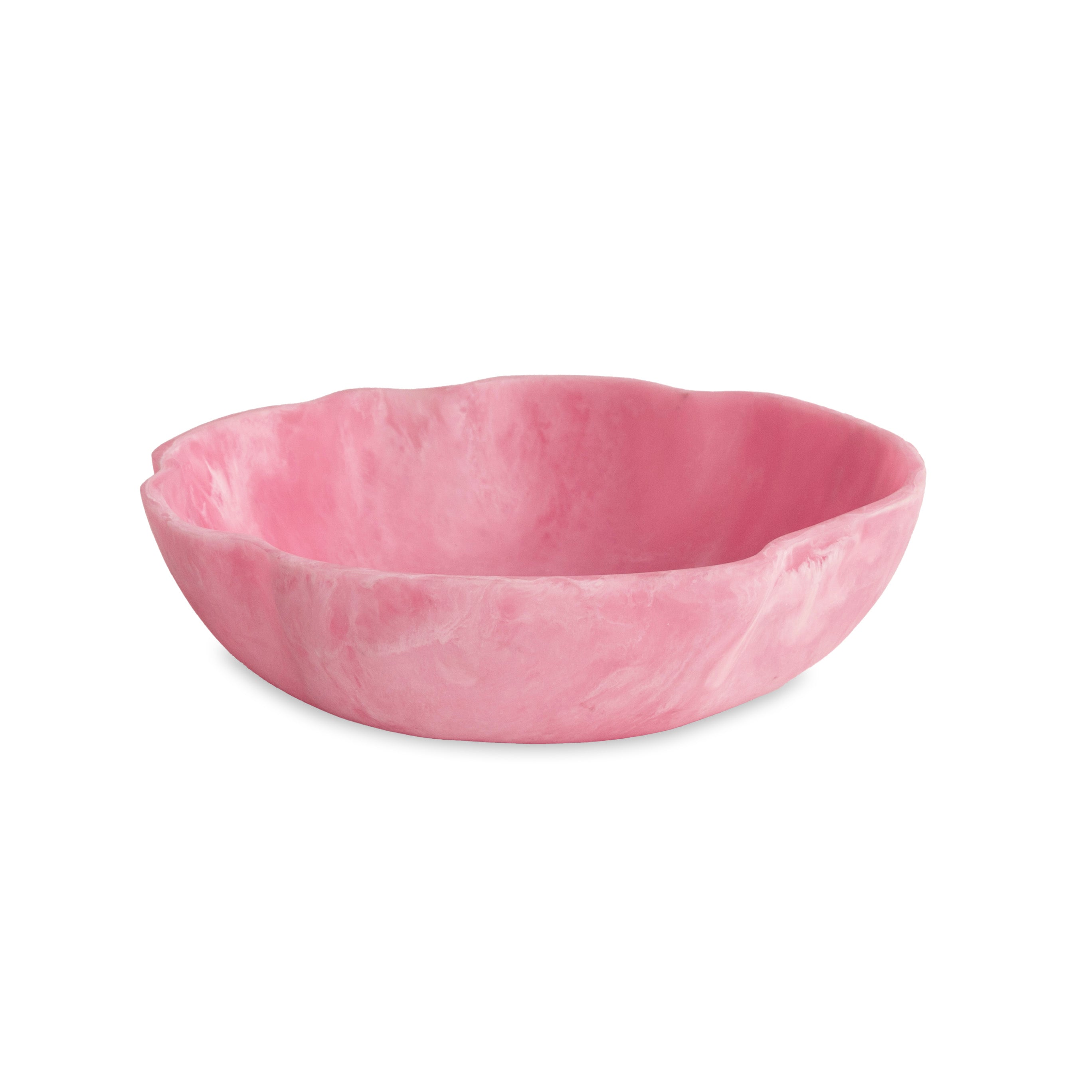 3219_1 RESIN Sorbet Large WavyRound Bowl Raspberry - Image 1