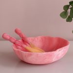 RESIN Sorbet Salad Servers Raspberry