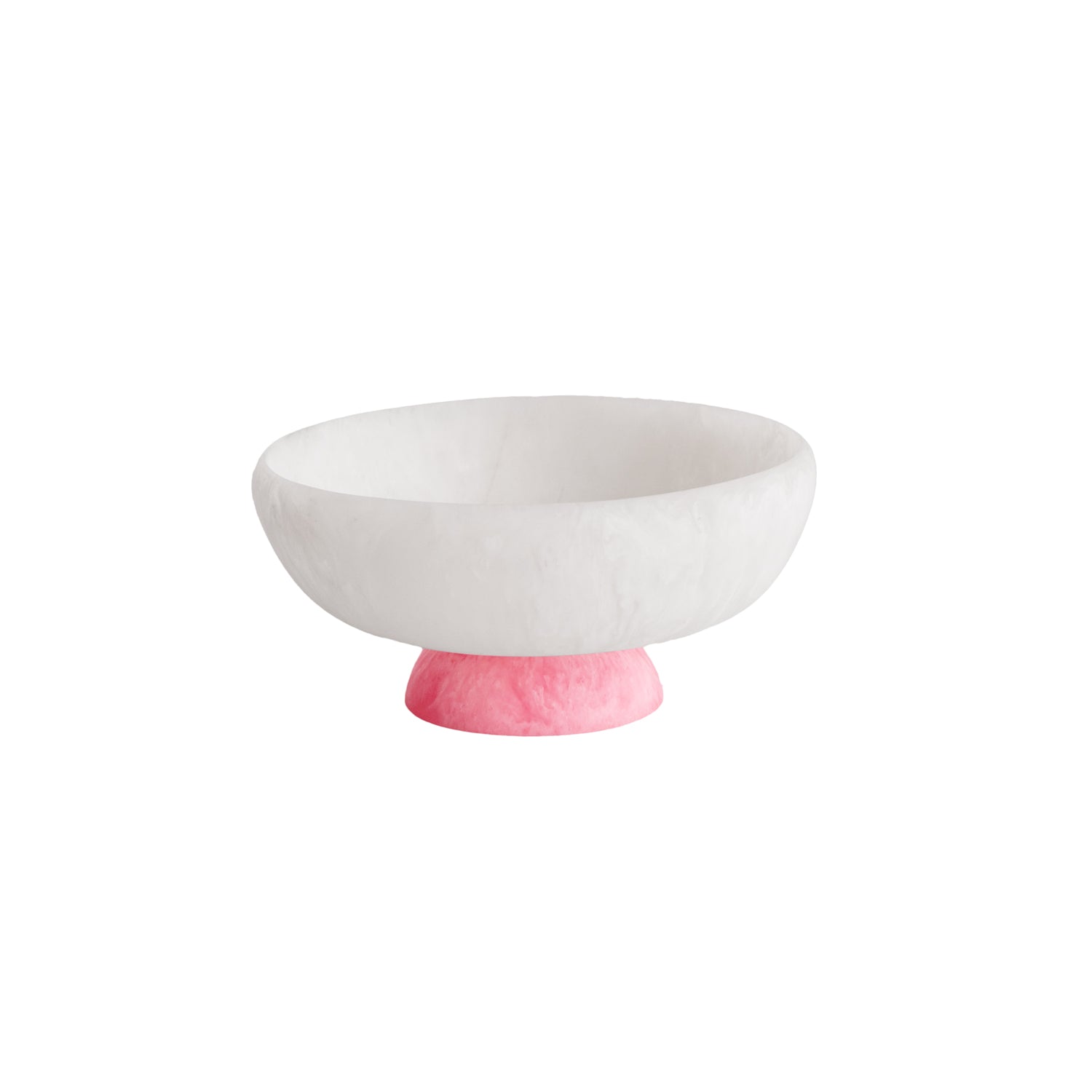 3233_1 RESIN Sorbet Medium Round Bowl with Base Coconut and Raspberry - Image 1