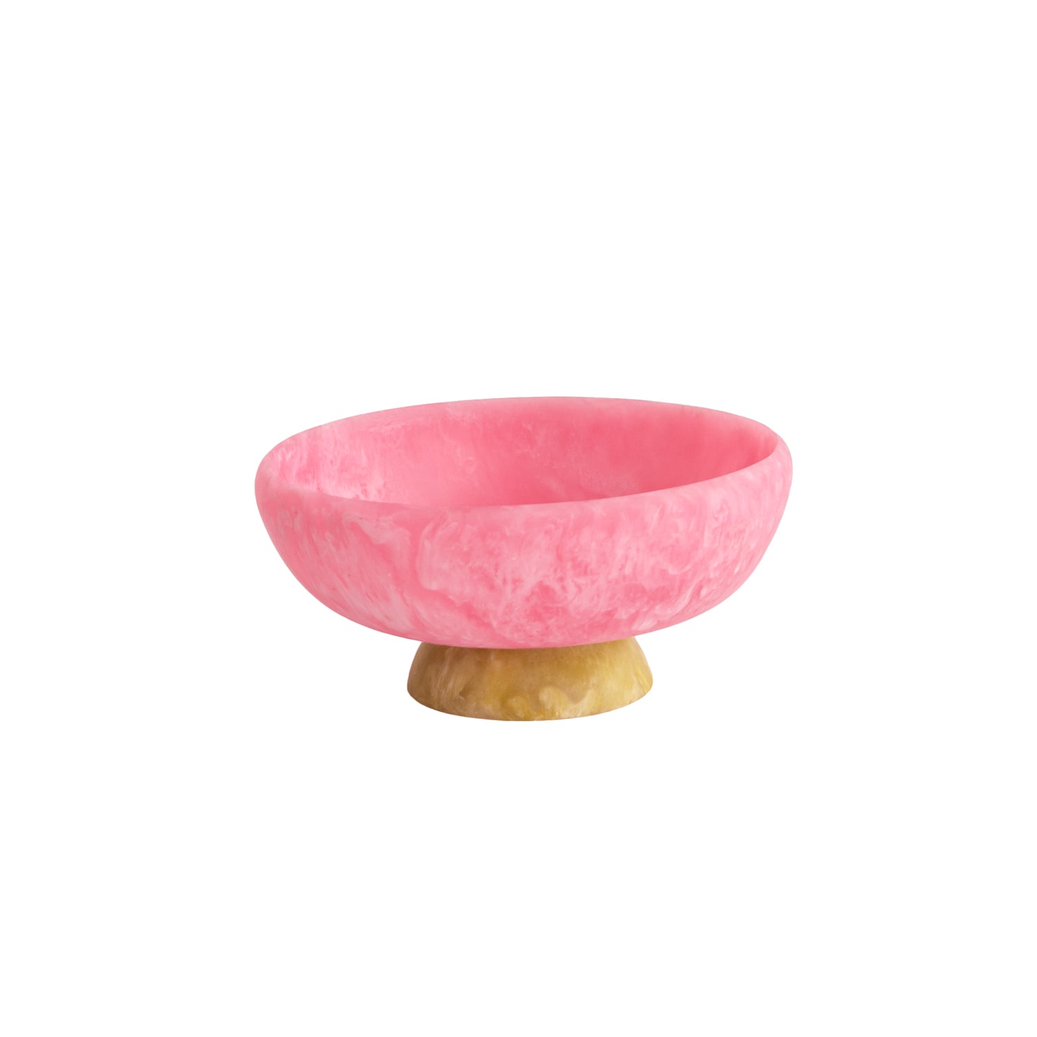 3235_1 RESIN Sorbet Medium Round Bowl with Base Raspberry and Matcha - Image 1