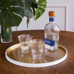 INDOCHINE Round Lacquered Tray White and Gold - Image 4