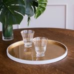 INDOCHINE Round Lacquered Tray White and Gold - Image 5