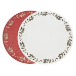 VIDA Holly Reversible Round Placemats Set of 4 Red & Green