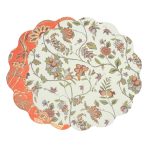 VIDA Autumn and Branches Reversible Round Placemats Set of 4 Persimmon & Green - Image 2